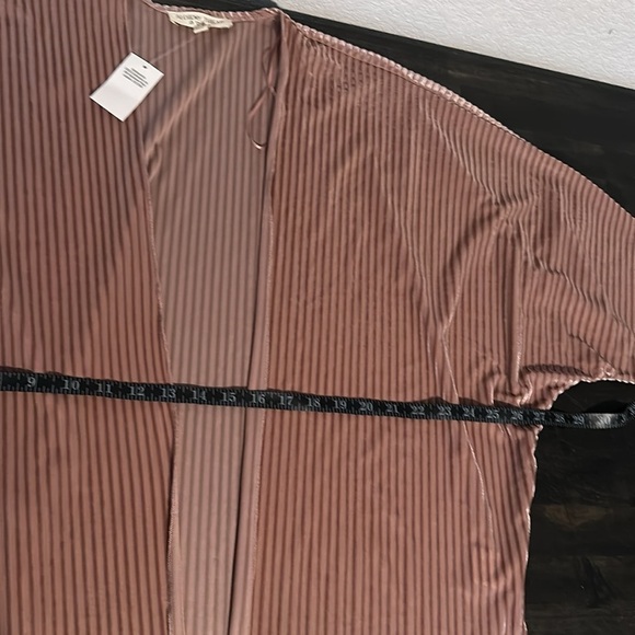 Alchemy Thread Pink Stripe Burnout Cardigan Size Large - Picture 6 of 7